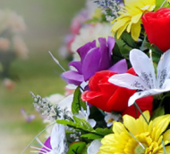 Floral Decoration for red, white, yellow, and purple flowers