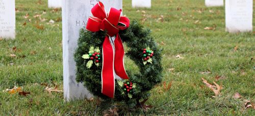 Christmas Wreath on grave
